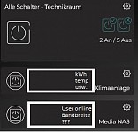 Frei definierbahre Anzeigefelder bei den EIN/AUS Knöpfen